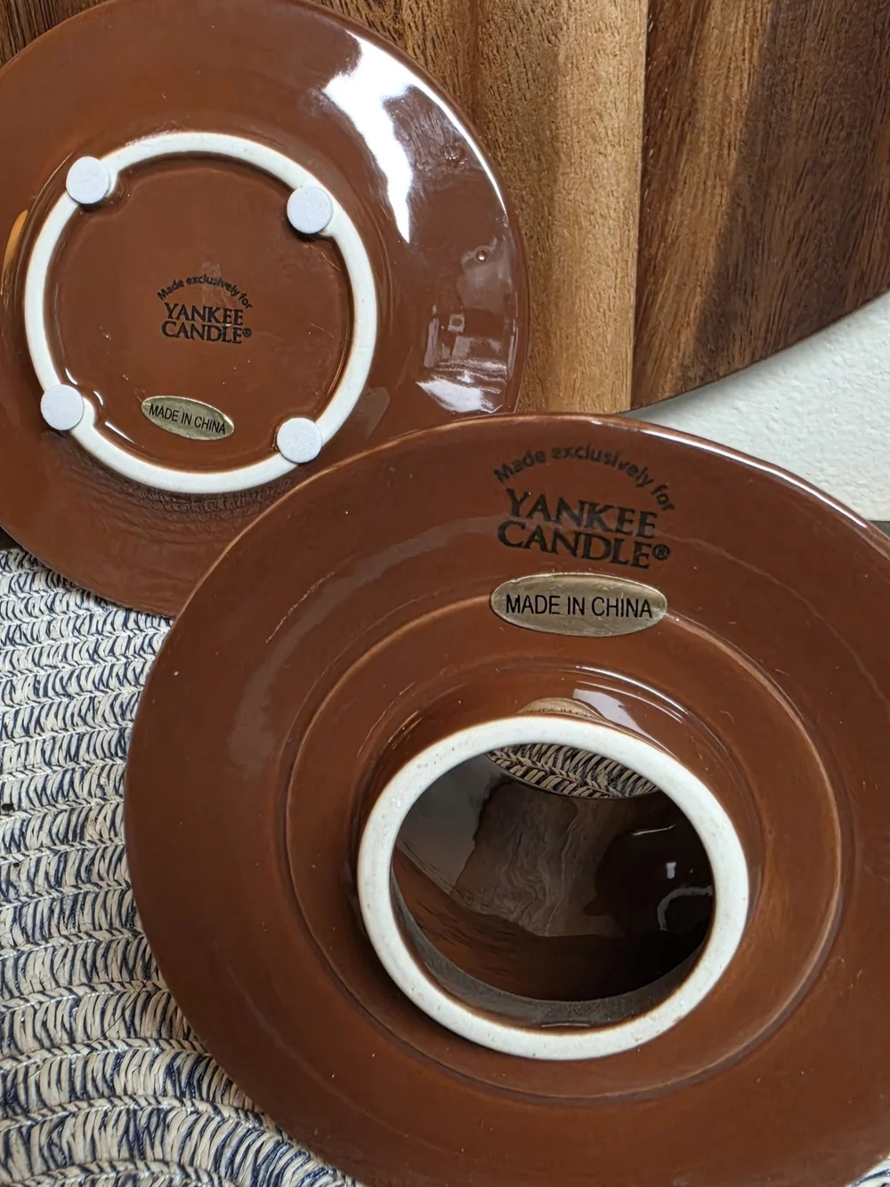 Yankee Candle Brown Floral Ceramic Shade With Saucer